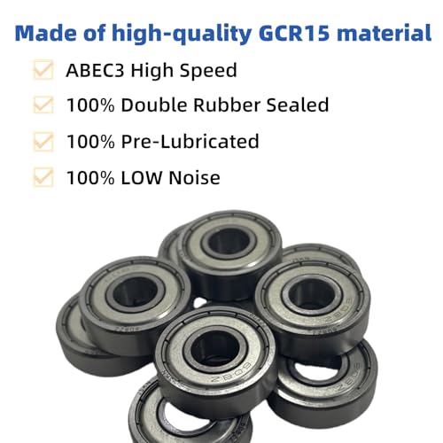 20Pcs 608ZZ Bearings 8x22x7mm Bimetallic Sealed Micro Deep Groove Ball Bearings, Suitable for Skateboard Rollers, 3D Printers, etc