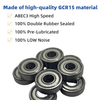 20Pcs 608ZZ Bearings 8x22x7mm Bimetallic Sealed Micro Deep Groove Ball Bearings, Suitable for Skateboard Rollers, 3D Printers, etc