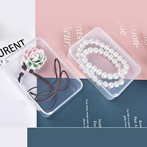 Rocutus Clear Plastic Beads Storage Containers Empty Mini Storage Container Box,12 Pack Plastic Storage Containers with Lids,Bead Storage Box with Hinged Lid for Beads(4.5 x 3.3 x 1.1 inch) - size: 4.5 x 3.3 x 1.1 inch