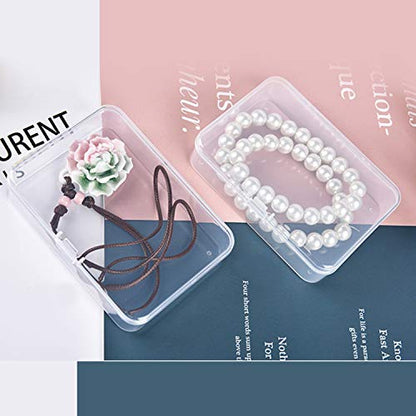 Rocutus Clear Plastic Beads Storage Containers Empty Mini Storage Container Box,12 Pack Plastic Storage Containers with Lids,Bead Storage Box with Hinged Lid for Beads(4.5 x 3.3 x 1.1 inch) - size: 4.5 x 3.3 x 1.1 inch