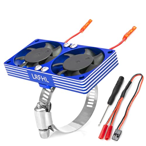 1/7 1/8 1/10 RC Cooling Fan Heat Sink with Adjustable Mount 40-50mm | for 1/7 1/8 1/10 RC Crawler Car 4284 4985 1717, 22000 RPM - style: Blue 40*40mm