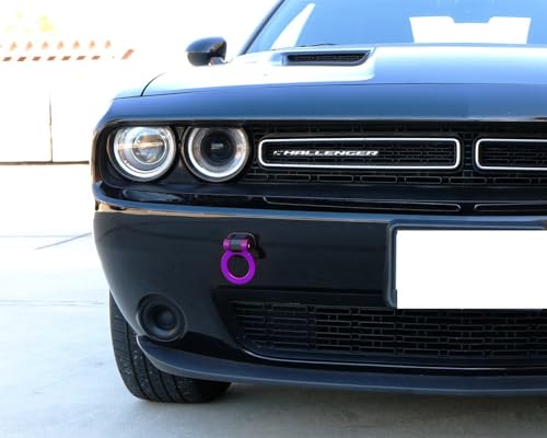 x xotic tech 2pcs JDM Track Racing Style Bumper Trailer Tow Hook Ring Decoration Sticker Universal Fit All Car Truck SUV, Red + Purple - color: Red+Purple