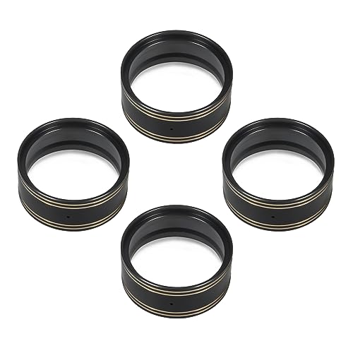 1.9 Inch Brass Internal Beadlock Ring Clamp Ring 104g/pc Heavy Wheel Counterweight Fits 1.9" Wheel Rim for 1/10 TRX4 TRX6 Axial SCX10 Pro 90046 Capra Redcat GEN7 GEN8 VS4-10 RC Crawler Car (Black)