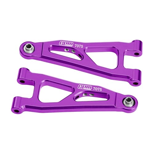 7075 Aluminum Front Lower Suspension Arms Set for ARRMA Granite Grom Typhon Grom Quake Grom Gorgon Grom, Heavy Duty CNC Machined RC Car Suspension Upgrade Accessories，Purple - color: Purple