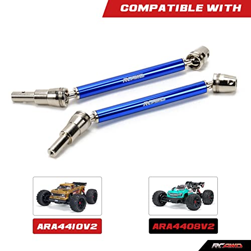 RCAWD 1/10 CVD Driveshafts for Kraton 4S V2 & Outcast 4S V2 Upgrades (Only Fit V2), Axles Joint Shafts Aluminum Parts for ARRMA #ARA311147#ARA4408V2#ARA4410V2 Blue