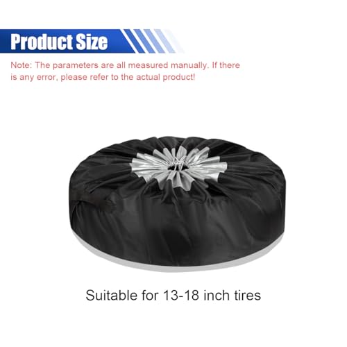 4PCS Car Tire Covers Set, Waterproof RV SUV Trailer Spare Tire Storage Bag with Handle, Portable Anti-UV Sun Snow Rain Wheel Cover, Dustproof Wheel Protector for 13-18 Inch Tires Diameter (S) - size: S