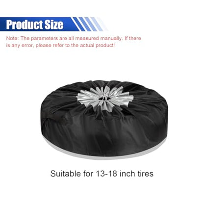 4PCS Car Tire Covers Set, Waterproof RV SUV Trailer Spare Tire Storage Bag with Handle, Portable Anti-UV Sun Snow Rain Wheel Cover, Dustproof Wheel Protector for 13-18 Inch Tires Diameter (S) - size: S