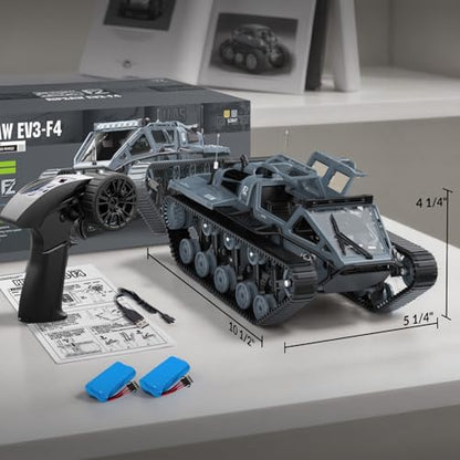 1:16 RC Tank Remote Control Tank Off-Road RC Truck 4WD RC Crawler 360°Rotating Drifting Car with 2 Batteries - color: Gray, size: 1:16