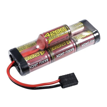 melasta 8.4V 4200mAh Hump NiMH Battery for Traxxas RC Cars | 7-cell rechargeable pack. Compatible with RC trucks, boats, and tanks. Long runtime and stable output for hobby racing.