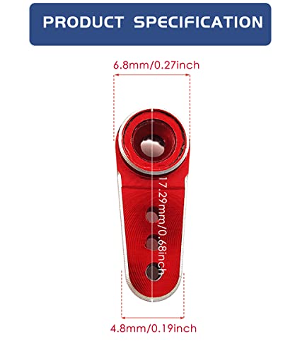 RC Servo Mount Bracket and Mini Servo Arm for 1/24 SCX24 Upgrade Red | Aluminum Servo Mount for ES08MA II Servo Upgrade Parts,Precision Fit,Wear Resistant,Easy To Install - color: Gold+red