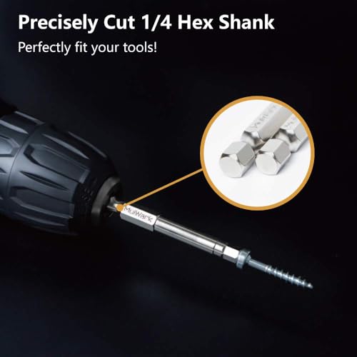MulWark Hex Head Allen Wrench Drill Bit Set 20PC (10pc Metric & 10pc SAE), 2.3" Long 1/4" Diameter Quick Release Shank Magnetic Screwdriver Bit Set for Assembling Furniture - style: 20PC Hex Head Drill Bit Set
