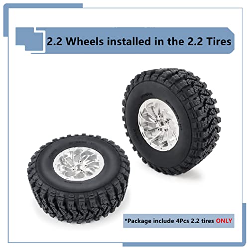 RC Rubber 2.2 Crawler Tires 125MM 4PCS for 1/10 Scale SCX10 D90 Wraith 90048 90018 RR10 RC Crawler Car Accessorie