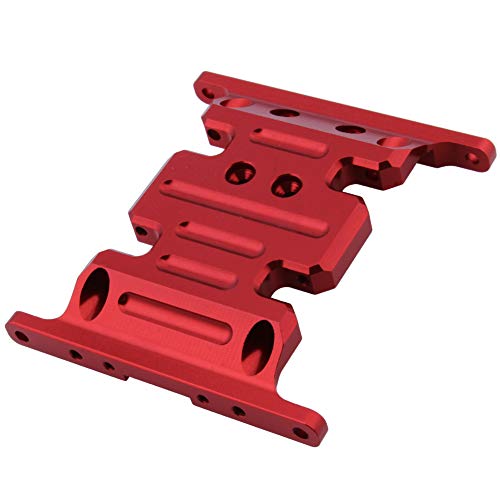 Hobbypark Aluminum Center Frame Brace Transmission Skid Plate for AXIAL SCX10 1/10 RC Rock Crawler Car Option Parts (Red) - color: Red