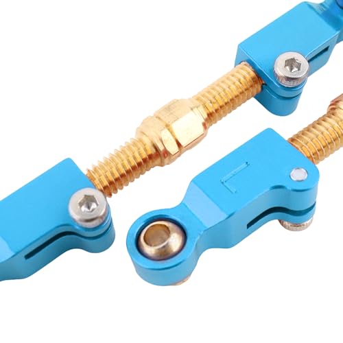 2 Pieces H14BM Upgrade Steering Linkage RC Car Accessories Adjustable Pull Rod Linkages Arm Tie Rod,Replacement Spare Parts for 1/14 Scale H14BM 14210 JC14EP HP474 HP141S Trucks (Blue)