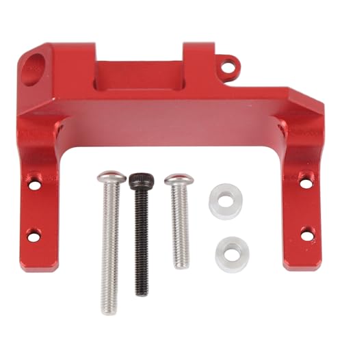 SUNGOOYUE Servo on Axle Mount, Aluminum Alloy Portal Axle 4-Link Suspension 1/10 RC Crawler Car Upgrade Parts for SCX10 III AR45P Third Generation (Red) - color: Net