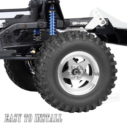 Rc 2.2 Wheel Rims Tires Wheels for 1/10 TRX4 TRX6 SCX10 SCX10 II SCX10 III 90046 D90 VS4-10 Gen8 MST CFX RC Crawler Car,Aluminum RC 2.2 Beadlock Wheel,Silver - color: Silver - (Rc 2.2in Wheel)