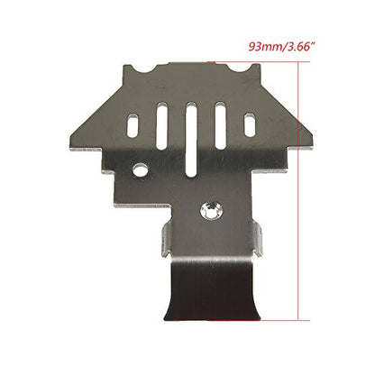 Stainless Steel Center Belly Pan Armor Skid Plate Stainless Steel RC Skid Plate RC Chassis Armor Protector Plate Protection Compatible with TRX4 1/10 RC Crawler Car Upgrades