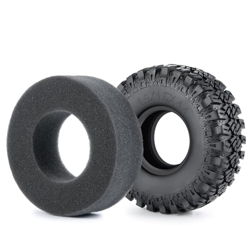 4PCS 1.9" Rubber Tire Wheel Tires 114mm | For 1/10 Axial SCX10 90046 TRX4 D90, RC Crawler Car, Upgrade Parts