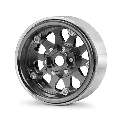 RCLIONS 4pcs 1.9 Beadlock RC Aluminum Wheels Rims for TRX4,AXAIL SCX10 III AXI03007,SCX10 II 1/10th Scale RC Crawler Car Upgrade Parts