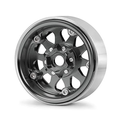 RCLIONS 4pcs 1.9 Beadlock RC Aluminum Wheels Rims for TRX4,AXAIL SCX10 III AXI03007,SCX10 II 1/10th Scale RC Crawler Car Upgrade Parts