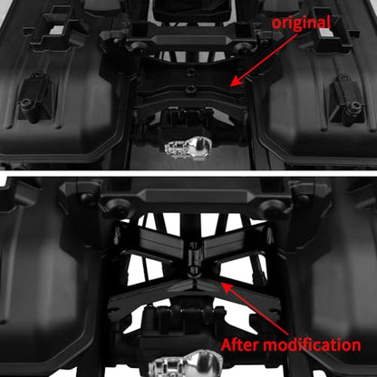 RC Chassis Brace Crossmember Aluminum Alloy Rear Beam Mounts Upgrade Part for 1/10 TRX4 RC Crawler Car Upgrade Replacement Parts (Black) - color: Black