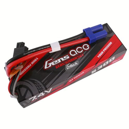 Gens ace G-Tech 5300mAh 7.4V 60C 2S Lipo Battery HardCase 24# with EC5 Plug