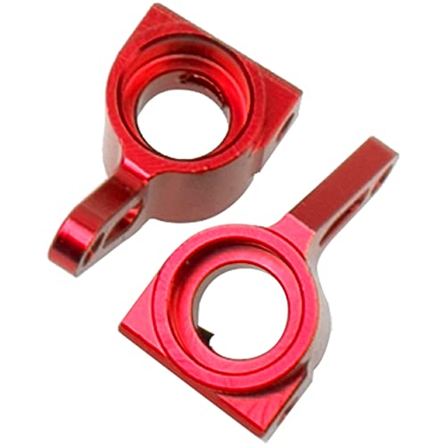 Aluminum Front Steering Knuckles Carrier Blocks Steering Cup Compatible with 1/10 Traxxas Slash 2WD Rustler Stampede Bandit RC Car,Replace of 3736 (Red) - color: Red