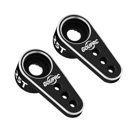 GOUPRC 25T SCX24 Servo Horn Servo Arm 2PCS Black Kit for High Torque Servo for SCX24 1/24 RC Crawler Upgrades, Not for Stock Servo - color: Black 2pcs