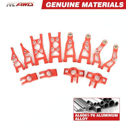 RCAWD Suspension Arm&Hub Set for Arrma Mojave Grom Losi 1/12 Scale RC Car | Front Upper and Front Lower Suspension Arms Replacement for ARRMA Mojave GROM Upgrade Parts