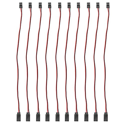Servo Extension Cable 3 Pin Brass Core High Conductivity Flexible Durable Wire for RC Cars Drones Helicopters Aircraft 10PCS Set (300mm Male to Female) - size: 300mm male to female