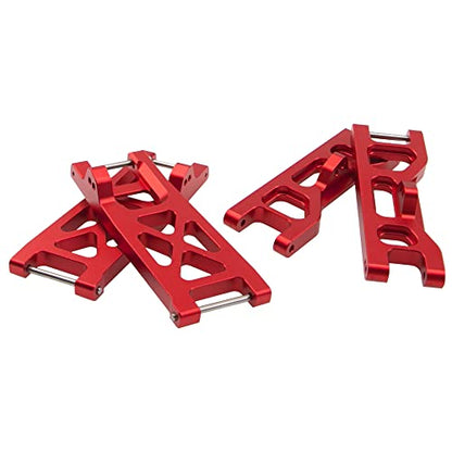 ShareGoo Aluminum Alloy Front & Rear Lower Suspension A-Arms Set Upgrades Part Compatible with Horizon ECX 1/10 2WD Ruckus Axe Brutus Circuit AMP MT/DB Crush RC Car Buggy Tuck (Red) - color: Red