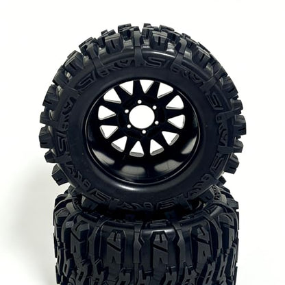 1/7 1/8 RC Monster Truck Tires and Wheels 12mm 14mm 17mm Hex, 6.69" OD Off-Road Tyres for Traxxas Maxx TMaxx Summit E-Revo 3.3 Arrma Kraton Notorious Outcast 6S Typhon 3S (L3)