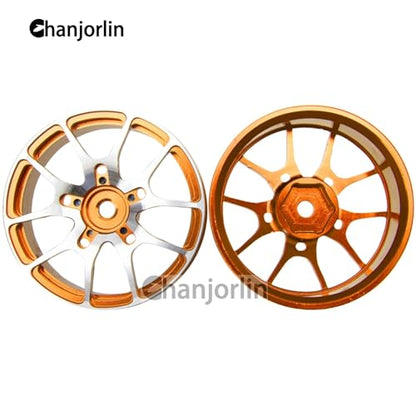 1/10 RC On Road Drift Wheels Rims Hex 12mm Metal Rally Racing Hubs for 1:10 Scale Touring Street Car Tires Tyres Tamiya TT01 TT02 HSP 2S 3S Brushless HPI KYOSHO XV02 XV01 4PCS (Glod) - color: Glod