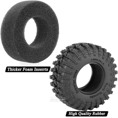 1.3" Beadlock Wheel Tires Set for 1/18 1/24 SCX24 TRX4M RC Crawler Car,Alloy RC Wheel Rims Brass Rings All Terrain RC Tires,Rainbow - color: Rainbow(4pcs)