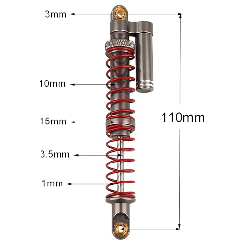 110mm Shock Absorber Oil Adjustable RC Damper with Washer for 1/10 RC Truck Crawler Axial SCX10 90046 AXI231017 TRX-4 D90 Upgrade Part (110mm) - size: 110mm