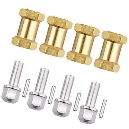4pcs 12mm Brass Wheel Hex Hub Offset Extension Hex Drive Adapter Combiner Coupler Conversion for 1/10 RC Crawler Axial SCX10 CC01 Jeep Wrangler D90 Wraith (20mm) - size: 20mm