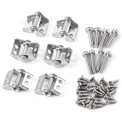 6Pcs Metal RC Trailer Cargo Box Hinge with Screws for 1/14 Tamiya RC Truck | CNC-Machined,Heavy-duty Aluminum Alloy Hinge,RC Upgrade Parts Replacement