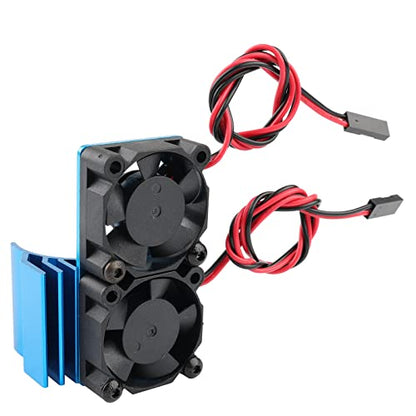 RC 540 Motor Aluminum Motor Heatsink with Dual Cooling Fan Motor Seat Combo for A949-B A959-B A969-B A979-B K929-B 1/18 Wltoys Upgrades Parts - style: Dual Fan + 540 Motor + Mount Seat