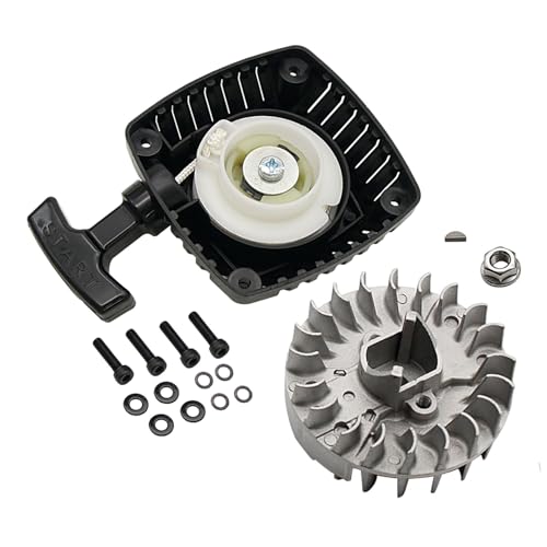 FLMLF Plastic Turbine Pull Starter and Flywheel for Zenoah CY 23cc~36cc Engine for 1/5 HPI ROVAN KM Baja LT FG DBXL GoPed RedCat Rc Car Parts - style: Plastic Turbine