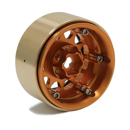 Brass Internal Beadlock Ring Clamp Ring 95g Wheel Weight Fit 1.9" Wheel Rim for 1/10 RC Crawler Axial SCX10 II 90046 TRX-4 VS4-10 SCX10 Pro Upgrade Parts (2PCS)