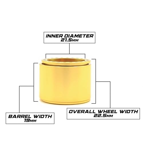 1UP Wheels 1.0" Island Ultra Wide Premium Wheels | Gold | for Axial SCX24, AX24, Traxxas TRX4-M, Redcat Ascent-18, FMS FCX18, 7mm Hex Vehicles - Aluminum Beadlock Wheels - color: Gold