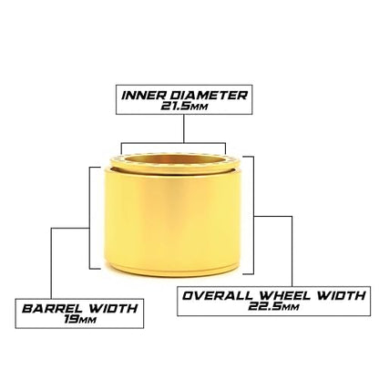 1UP Wheels 1.0" Island Ultra Wide Premium Wheels | Gold | for Axial SCX24, AX24, Traxxas TRX4-M, Redcat Ascent-18, FMS FCX18, 7mm Hex Vehicles - Aluminum Beadlock Wheels - color: Gold