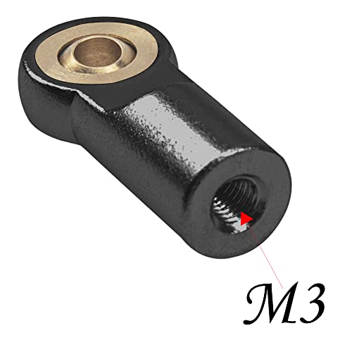 10Pcs ShareGoo M3 Tie Rod End Ball Head Holder Link 3mm Thread Ball Joint Compatible with Tamiya Redcat HSP Traxxas Axial SCX10 1/10 RC Car Truck Boat DIY Robot Airplane,L22mm (Black)