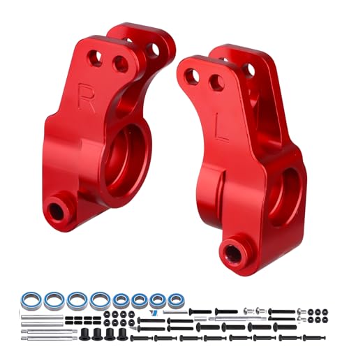 Aluminum Rear Hub Set for 1/10 Losi Tenacity All Replaces LOS234020: for Tenacity TT Pro 4WD SCT/DB Pro Lasernut U4 Upgrades (Red)