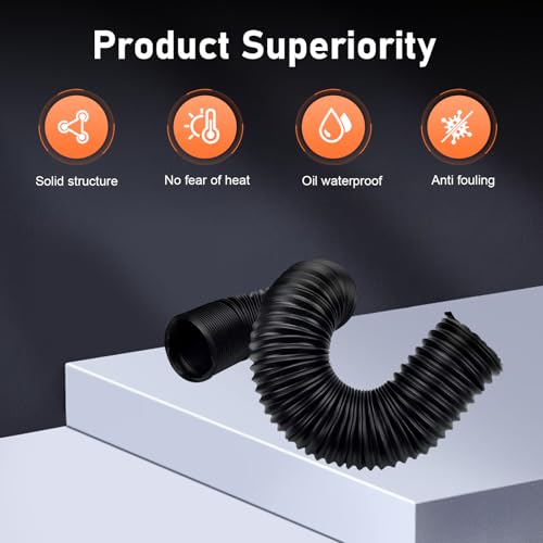 Car Air Intake Pipe, 2.4" Retractable Anti-leak Duct Hose to 39.3 ", Flexible Waterproof Cold Air Turbo Conduction Hose, Universal Modified Accessory for Cars SUVs Trucks (Black) - color: Black #2.4 "