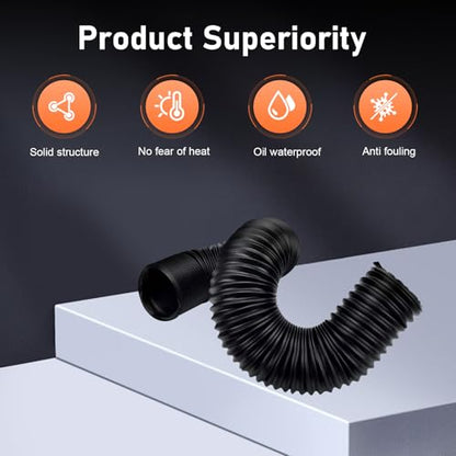 Car Air Intake Pipe, 2.4" Retractable Anti-leak Duct Hose to 39.3 ", Flexible Waterproof Cold Air Turbo Conduction Hose, Universal Modified Accessory for Cars SUVs Trucks (Black) - color: Black #2.4 "