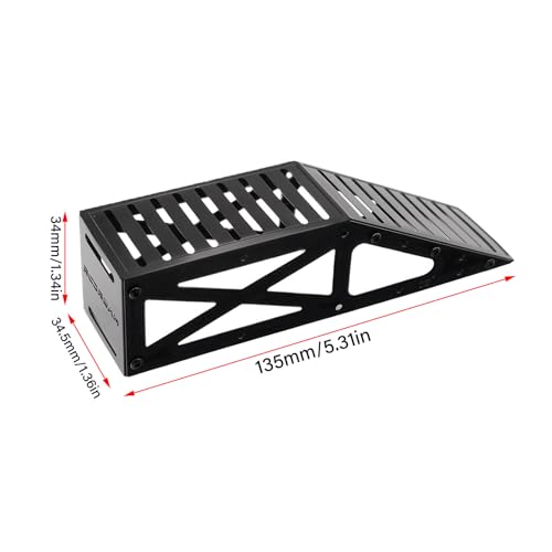 RC Crawler Ramp Obstacle for 1/18 1/24 RC Cars, Stainless Steel Rock Crawler Climbing Ramp Track Accessory with Hex Wrench (Black) - color: Black