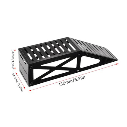 RC Crawler Ramp Obstacle for 1/18 1/24 RC Cars, Stainless Steel Rock Crawler Climbing Ramp Track Accessory with Hex Wrench (Black) - color: Black