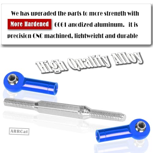 Upgrade Parts Turnbuckles Camber Links for 1/10 Slash 2WD 4X4/Rustler 2WD 4X4/Hoss 2WD 4X4/Stampede 2WD 4X4 RC Truck, Aluminum Adjustable Turnbuckles,Replace 3644 3745 1935,Navy Blue