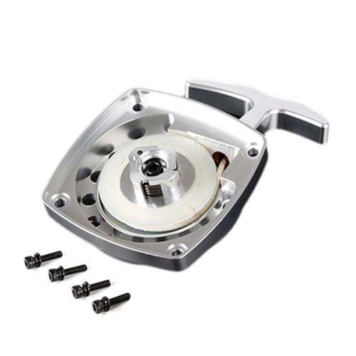 CNC Metal Easy Start Pull Starter (Silver) | for 1/5 HPI ROFUN ROVAN KM BAJA Losi 5ive T FG Zenoah CY 32CC 36CC Engine Rc Car Parts - color: Silver